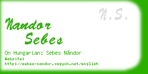 nandor sebes business card